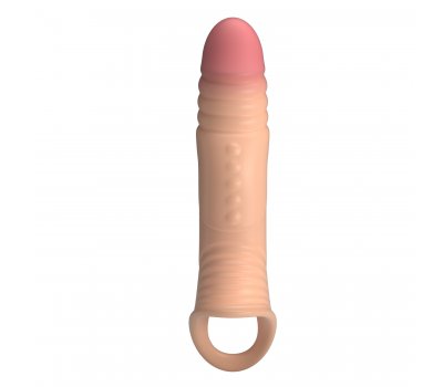 Удлиняющая насадка на пенис с вибрацией +4 см Penis Sleeve, телесный Удлиняющая насадка на пенис с вибрацией +4 см Penis Sleeve, телесный