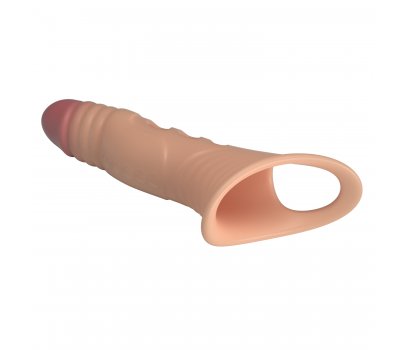 Удлиняющая насадка на пенис с вибрацией +4 см Penis Sleeve, телесный Удлиняющая насадка на пенис с вибрацией +4 см Penis Sleeve, телесный