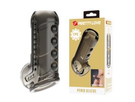 Сквозная насадка на ствол и мошонку Pretty Love Farrel, черная, 12,7 см, Ø 3,1 см