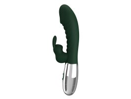 Перезаряжаемый вибратор с клиторальным отростком Naughty Bunny, 19,8 см, Ø 3,6 см, красный-foto2