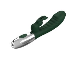 Перезаряжаемый вибратор с клиторальным отростком Naughty Bunny, 19,8 см, Ø 3,6 см, красный-foto10