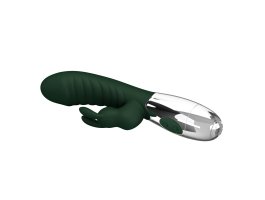 Перезаряжаемый вибратор с клиторальным отростком Naughty Bunny, 19,8 см, Ø 3,6 см, красный-foto9