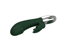 Перезаряжаемый вибратор с клиторальным отростком Naughty Bunny, 19,8 см, Ø 3,6 см, красный-foto8