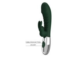 Перезаряжаемый вибратор с клиторальным отростком Naughty Bunny, 19,8 см, Ø 3,6 см, красный-foto7
