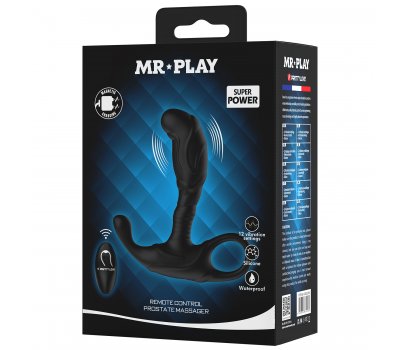 Перезаряжаемый стимулятор простаты с пультом управления Mr. Play, черный, Ø 2,4 см