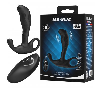 Перезаряжаемый стимулятор простаты с пультом управления Mr. Play, черный, Ø 2,4 см