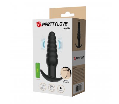 Анальный вибростимулятор Pretty Love Aeolis, черный, 11 см