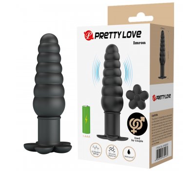 Анальный вибростимулятор Pretty Love Imron, черный, 11 см