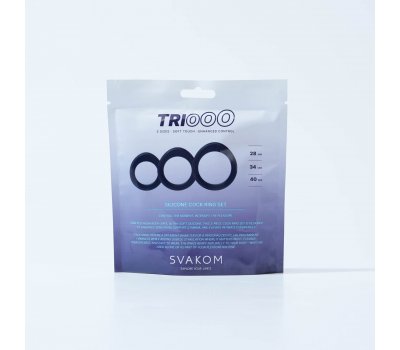 Набор эрекционных колец Svakom «Triooo», синий, Ø 2,8 см, Ø 3,4 см, Ø 4 см