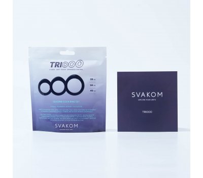Набор эрекционных колец Svakom «Triooo», синий, Ø 2,8 см, Ø 3,4 см, Ø 4 см