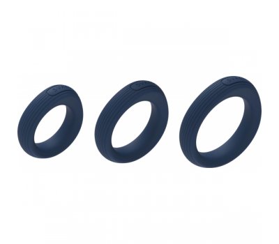 Набор эрекционных колец Svakom «Triooo», синий, Ø 2,8 см, Ø 3,4 см, Ø 4 см