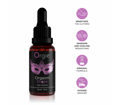 Возбуждающий гель для клитора Orgie Orgasm Drops, с разогревающим эффектом, 30 мл