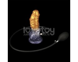 Надувной фаллоимитатор для фистинга со съемной грушей Dual Density Silicone Inflatable Dildo, 19 см, Ø 4,5 см-foto5