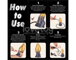 Надувной фаллоимитатор для фистинга со съемной грушей Dual Density Silicone Inflatable Dildo, 19 см, Ø 4,5 см-foto12
