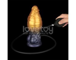 Надувной фаллоимитатор для фистинга со съемной грушей Dual Density Silicone Inflatable Dildo, 19 см, Ø 4,5 см-foto8
