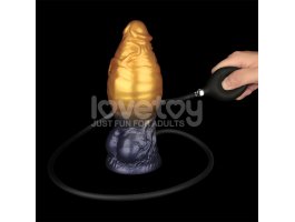Надувной фаллоимитатор для фистинга со съемной грушей Dual Density Silicone Inflatable Dildo, 19 см, Ø 4,5 см-foto8