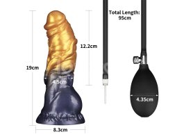 Надувной фаллоимитатор для фистинга со съемной грушей Dual Density Silicone Inflatable Dildo, 19 см, Ø 4,5 см-foto13