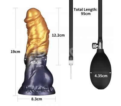 Надувной фаллоимитатор для фистинга со съемной грушей Dual Density Silicone Inflatable Dildo, 19 см, Ø 4,5 см Надувной фаллоимитатор для фистинга со съемной грушей Dual Density Silicone Inflatable Dildo, 19 см, Ø 4,5 см