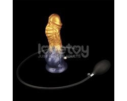 Надувной фаллоимитатор для фистинга со съемной грушей Dual Density Silicone Inflatable Dildo, 21 см, Ø 5 см-foto4