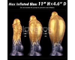 Надувной фаллоимитатор для фистинга со съемной грушей Dual Density Silicone Inflatable Dildo, 21 см, Ø 5 см-foto15