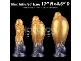 Надувной фаллоимитатор для фистинга со съемной грушей Dual Density Silicone Inflatable Dildo, 21 см, Ø 5 см-foto15