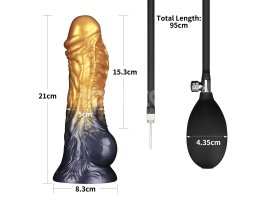Надувной фаллоимитатор для фистинга со съемной грушей Dual Density Silicone Inflatable Dildo, 21 см, Ø 5 см-foto14