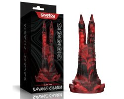 Вибратор в форме лапы с двумя пальцами Savage Charm Double-Claw черно-красный Вибратор в форме лапы с двумя пальцами Savage Charm Double-Claw черно-красный