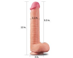 Фаллоимитатор Dual Layer Platinum Silicone Cock, 30,5 см, Ø 5,3 см-foto2