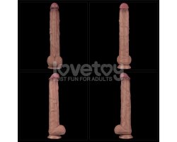 Гибкий фаллоимитатор с хребтом Silicone Cock XXL 37,5 см, Ø 6 см-foto11