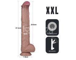 Гибкий фаллоимитатор с хребтом Silicone Cock XXL 37,5 см, Ø 6 см-foto13