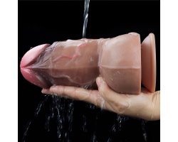 Фаллоимитатор увеличенной полноты Silicone Cock, мулат, 18,2 см, Ø 6,6-foto4