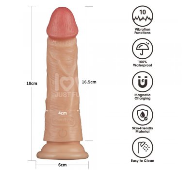Реалистичный перезаряжаемый вибратор Power Basics Cock, 18 см, Ø 4 см Реалистичный перезаряжаемый вибратор Power Basics Cock, 18 см, Ø 4 см