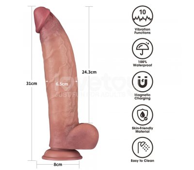 Мощный вибратор Dual Density Power Cock, 31 см, Ø 6,5 см Мощный вибратор Dual Density Power Cock, 31 см, Ø 6,5 см