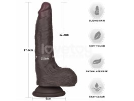 Фаллоимитатор с мошонкой Sliding Skin Pro II, черный, 17,5 см, Ø 3,5 см-foto12
