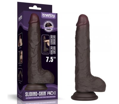 Фаллоимитатор с мошонкой Sliding Skin Pro II, черный, 19,5 см, Ø 3,3 см Фаллоимитатор с мошонкой Sliding Skin Pro II, черный, 19,5 см, Ø 3,3 см