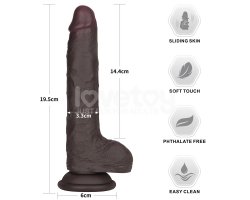 Фаллоимитатор с мошонкой Sliding Skin Pro II, черный, 19,5 см, Ø 3,3 см-foto12