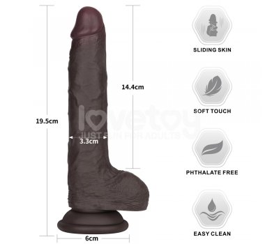 Фаллоимитатор с мошонкой Sliding Skin Pro II, черный, 19,5 см, Ø 3,3 см Фаллоимитатор с мошонкой Sliding Skin Pro II, черный, 19,5 см, Ø 3,3 см