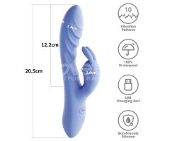 Перезаряжаемый вибратор L'Allure Swirl, голубой 20,5 см, Ø 3,4 см-foto2