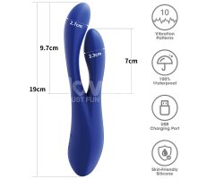 Перезаряжаемый вибратор L'Allure Pulse, темно-синий, 19 см, Ø 2,7 см-foto4