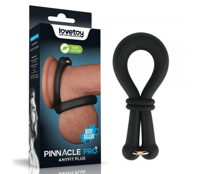 Регулируемое двойное кольцо из мягкого силикона Pinnacle Pro Anyfit Plus Stretcher, черное Регулируемое двойное кольцо из мягкого силикона Pinnacle Pro Anyfit Plus Stretcher, черное