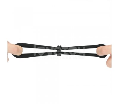 Регулируемое двойное кольцо из мягкого силикона Pinnacle Pro Anyfit Plus Stretcher, черное Регулируемое двойное кольцо из мягкого силикона Pinnacle Pro Anyfit Plus Stretcher, черное