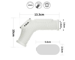 Насадка с вибрацией и бандаж на мошонку Vibrating Drip Knights Ring, белая, Ø 3,8 - 4,8 см-foto3