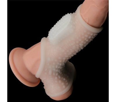 Насадка с вибрацией и бандаж на мошонку Vibrating Drip Knights Ring, белая, Ø 3,8 - 4,8 см Насадка с вибрацией и бандаж на мошонку Vibrating Drip Knights Ring, белая, Ø 3,8 - 4,8 см