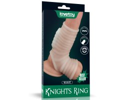 Насадка с вибрацией и бандаж на мошонку Vibrating Wave Knights Ring, белая, Ø 3,8 - 4,8 см Насадка с вибрацией и бандаж на мошонку Vibrating Wave Knights Ring, белая, Ø 3,8 - 4,8 см