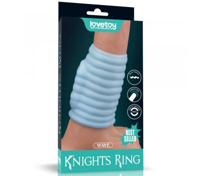 Насадка с вибрацией Wave Knights Ring, голубая, Ø 3,7 см