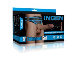 Силиконовый фаллопротез на ремнях Ingen Enhanced Set, телесный, 21,4 см, Ø 5,8 см
