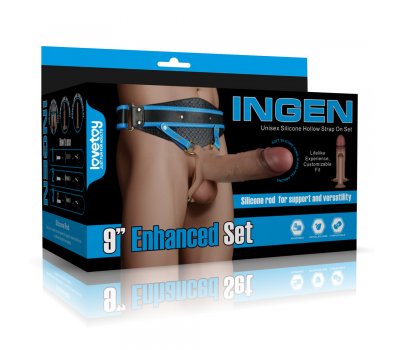 Силиконовый фаллопротез на ремнях Ingen Enhanced Set, телесный, 21,4 см, Ø 5,8 см