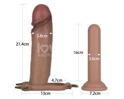 Силиконовый фаллопротез на ремнях Ingen Enhanced Set, телесный, 21,4 см, Ø 5,8 см-foto13