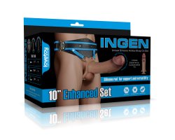 Силиконовый фаллопротез на ремнях Ingen Enhanced Set, телесный, 23,6 см, Ø 6,7 см