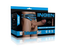 Силиконовый фаллопротез на ремнях Ingen Enhanced Set, телесный, 23,6 см, Ø 6,7 см